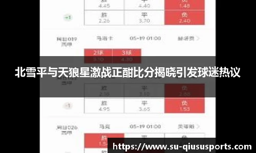 北雪平与天狼星激战正酣比分揭晓引发球迷热议